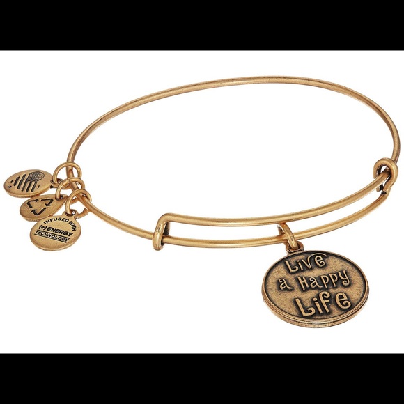 Alex and Ani | Jewelry | Alex And Ani Gold Live A Happy Life Bracelet
